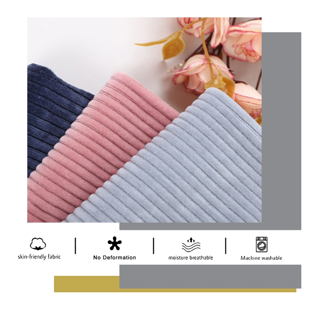 Wholesale 7.5 Wales Dyed Spandex Polyester Corduroy Fabric for Garment, Hometextile, Pants 100% Polyester Stripe Jacquard Corduroy Fleece Fabric Velvet Fabric