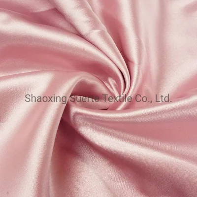 Tissu en rouleau de crêpe de soie en satin de polyester extensible brillant de couleur unie pour vêtement vestimentaire
