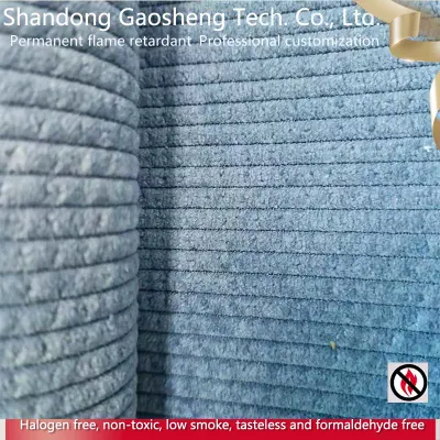 100 % tissu de velours côtelé de polyester ignifuge pour la tapisserie d'ameublement de canapé